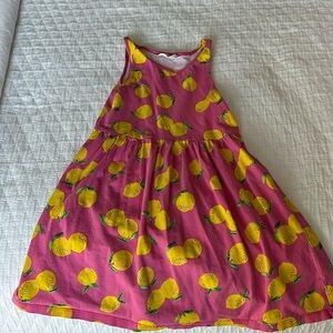 Lemon Print dress on pink background